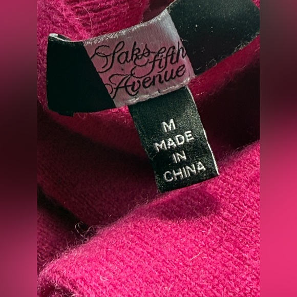 Saks Fuchsia V-Neck Cashmere, M - Picture 12 of 12